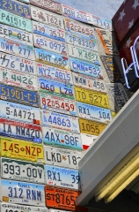 wall of car license plates hollywood