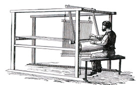 weaver at a hand loom