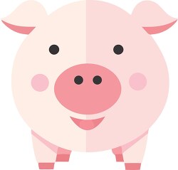 pink cartoon style pig with a big smile