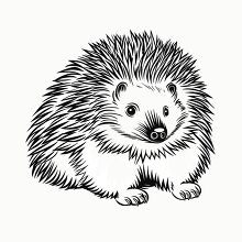 porcupine animal black outline clip art