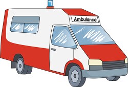 red white ambulance clipart