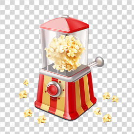 retro popcorn maker 3d clay icon transparent png