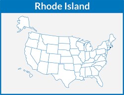 rhode island map square color outline clipart