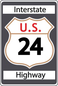 roadway sign interstate us highway 24