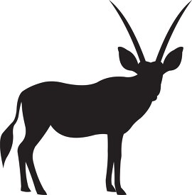 silhouette oryx standing on a green fie copy black outline clip 