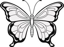 simple black outline drawing of a butterfly printable