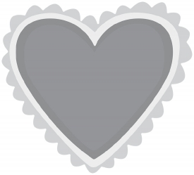 single red heart with pink trim gray color clipart