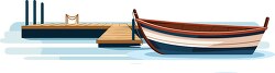 small wood boat tied to a dock