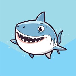 smilimg shark shows teeth cartoon style clip art 4