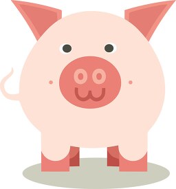 smiling pig with pink ears and a pink nose