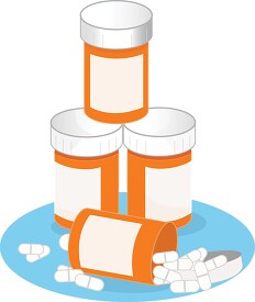 stack of prescription bottles with medication vector clipart