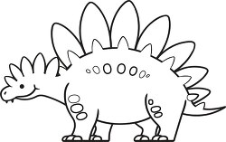stegosaurus dinosaur black outline clipart