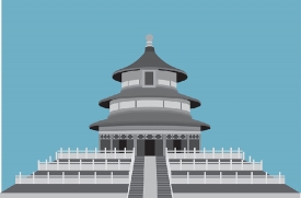 temple of heaven ancient china gray color clipart