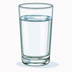 transparent glass of water illustration with a reflection