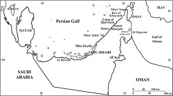 United Arab Emirates country map black white