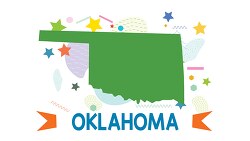 usa oklahoma illustrated stylized map