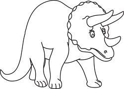 walking triceratops outline clipart