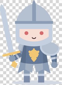 whimsical cartoon of a cute child medieval knight