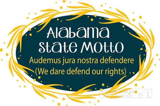 alabama state motto decorative style clipart