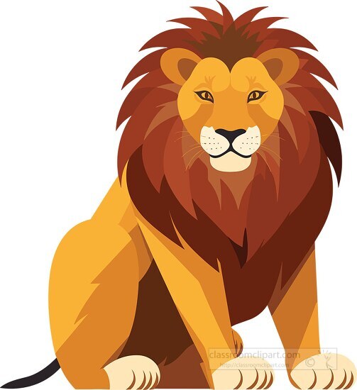 an african lion with lage paws stands on all four legs vector cl