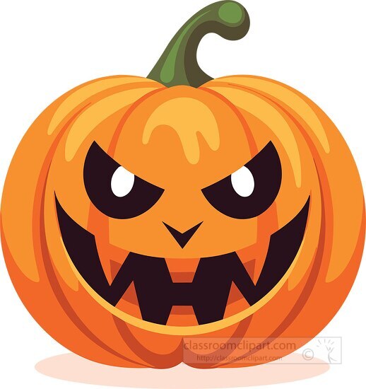 angry looking carved holloween pumpkin