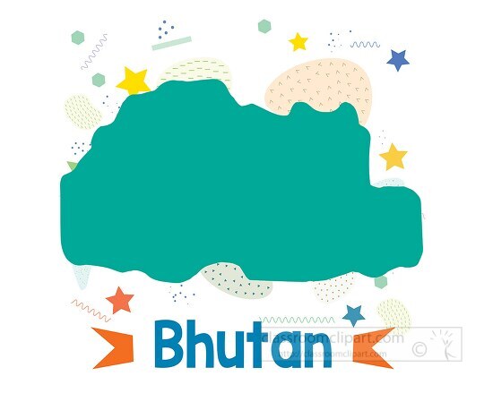 Bhutan illustrated stylized map