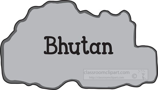 bhutan map gray