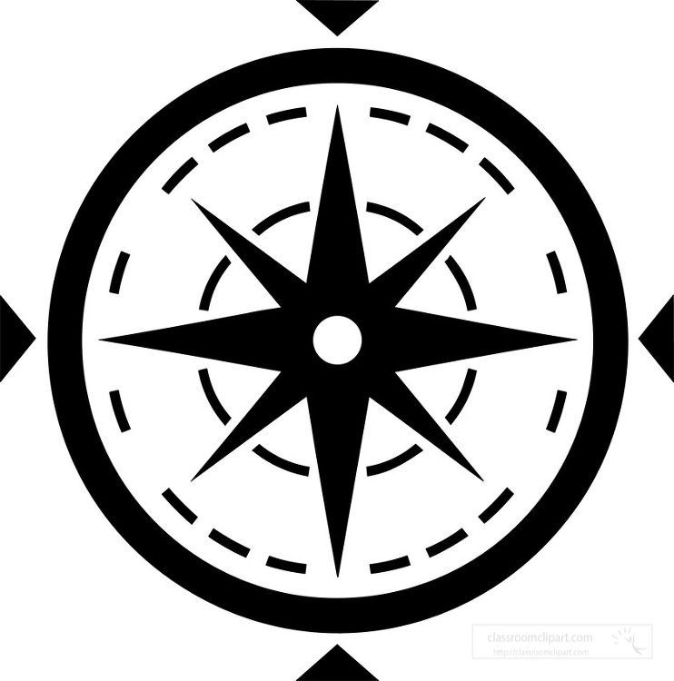 black outline icon compass