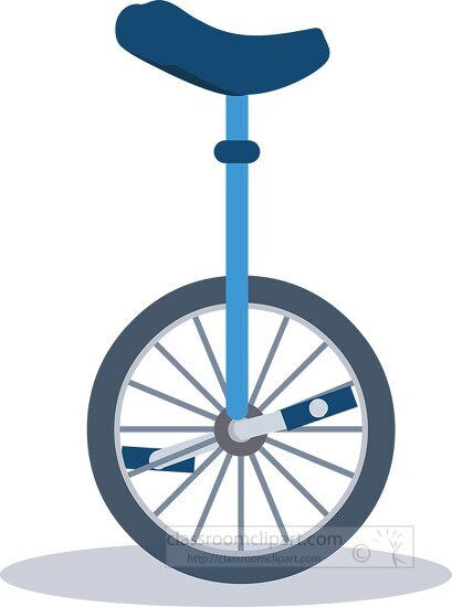 blue unicycle clipart