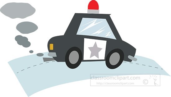 cartoon police car vector clipart