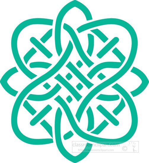 celtic knot pattern green white background