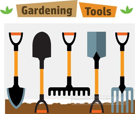 common gardening tools f use in a gardens