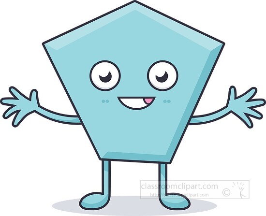 cute happy pentagon shape cartoon character