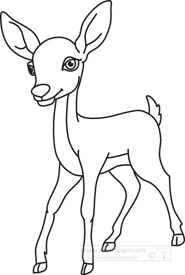 deer black white outline 914