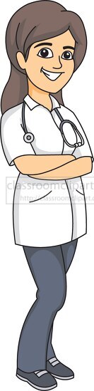 female physician with stethoscope clipart 59814