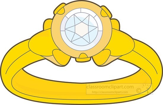 gold ring with diamond clipart