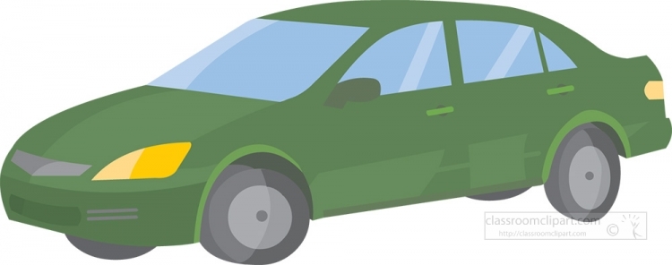 green sedan automobile side view