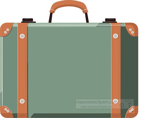 green suitcase with a handle and locks