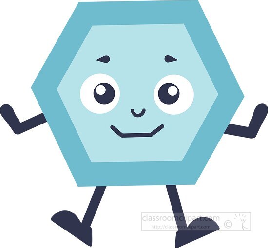hexagon shape cute cartoon characters