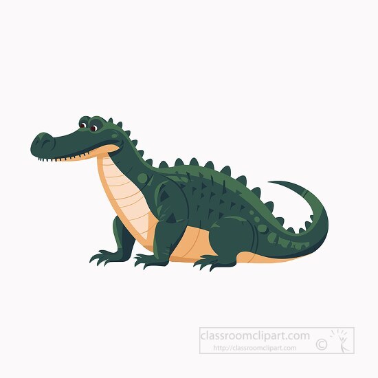 large and overly weighty alligator cartoon style clip art