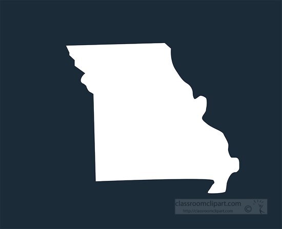 missouri state map silhouette style clipart