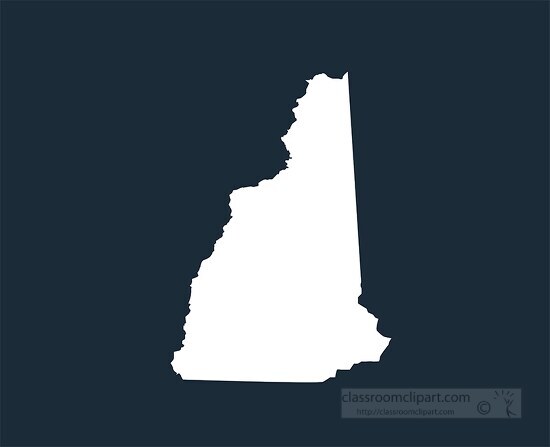 new hampshire state map silhouette style clipart