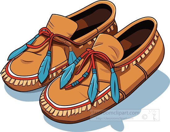 pair of native american indian suede moccasins