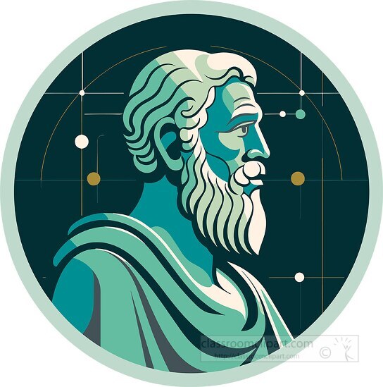 philospher Plato portrait vector illustration clip art
