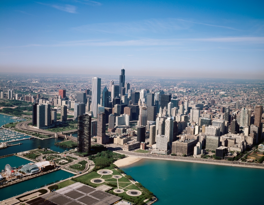 Aerial view of Chicago Illinois