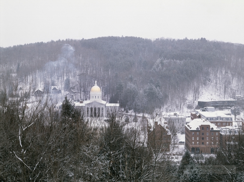 Capitol in winter Montpelier Vermont