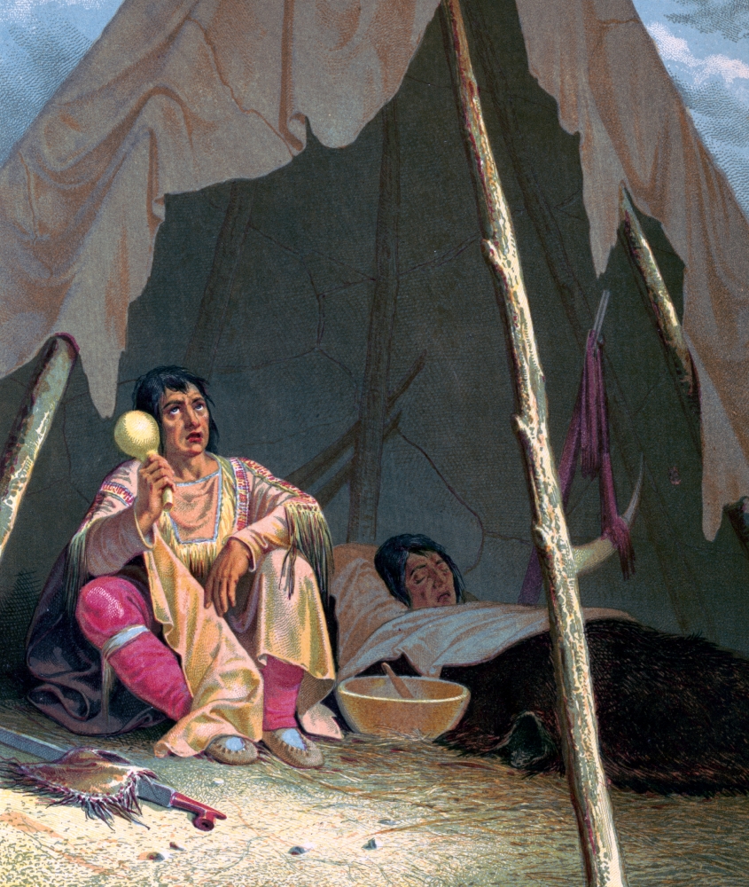 indian medicine man curing a patient 1850