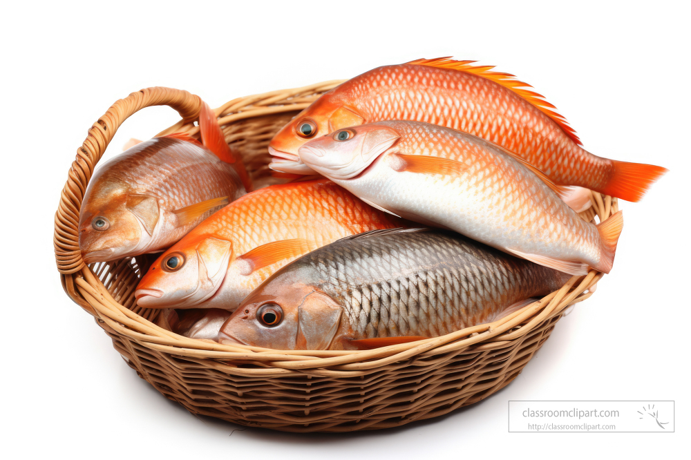 raw fish neatly placed in a basket