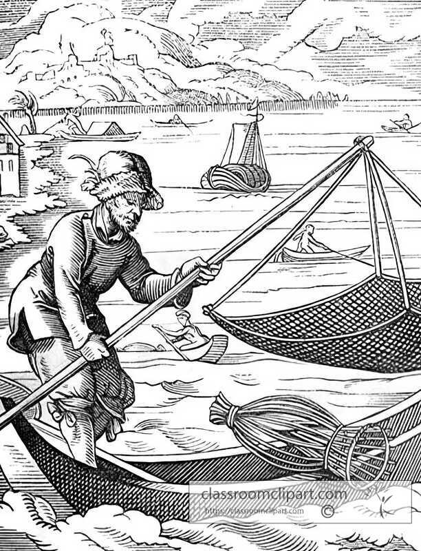 river fisherman illustration