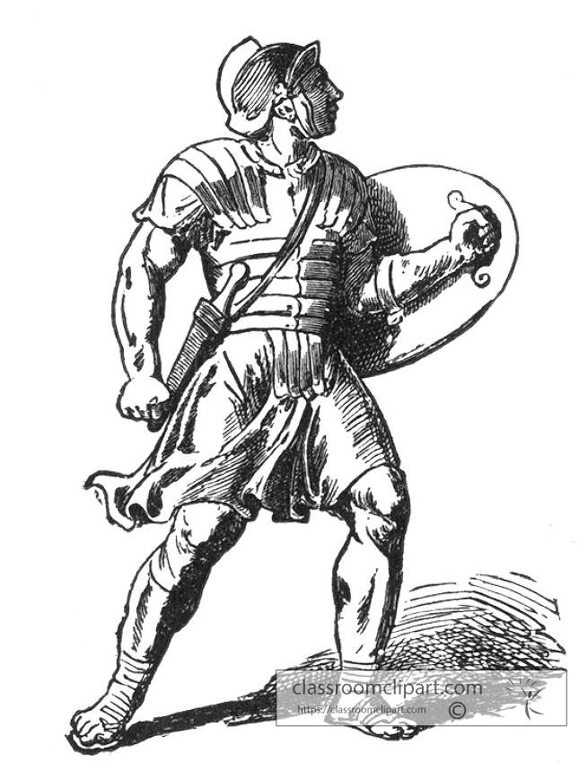 roman soldier with shield illustration